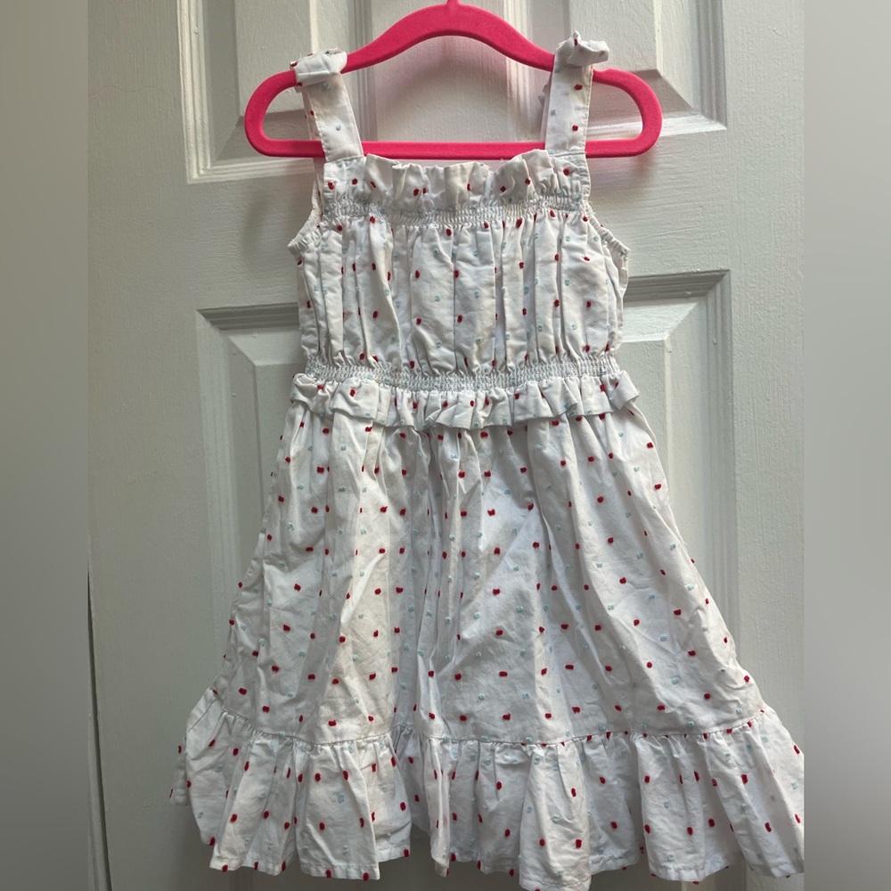 Janie and Jack White Dress with Red Dots